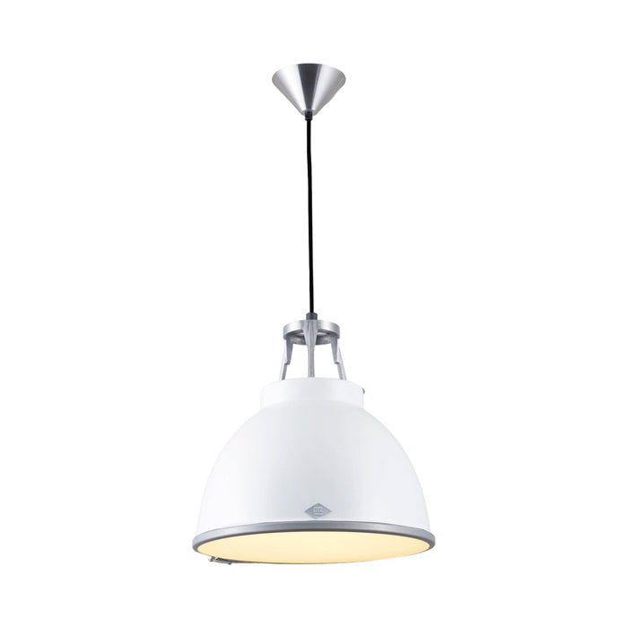 Titan Pendant Light in White (Small/Etched Glass).