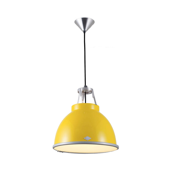 Titan Pendant Light in Yellow (Small/Etched Glass).