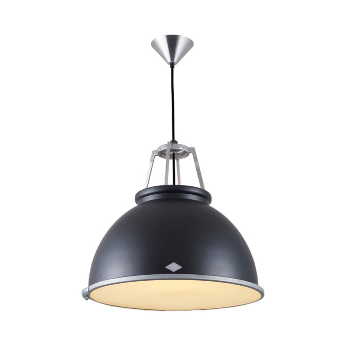 Titan Pendant Light in Black (Medium/Etched Glass).