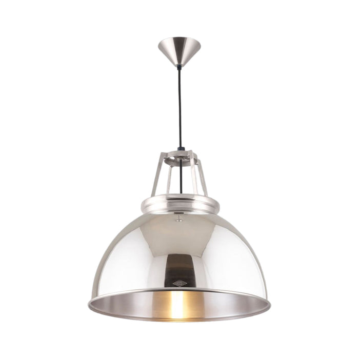 Titan Pendant Light in Natural Aluminium (Medium/Etched Glass).