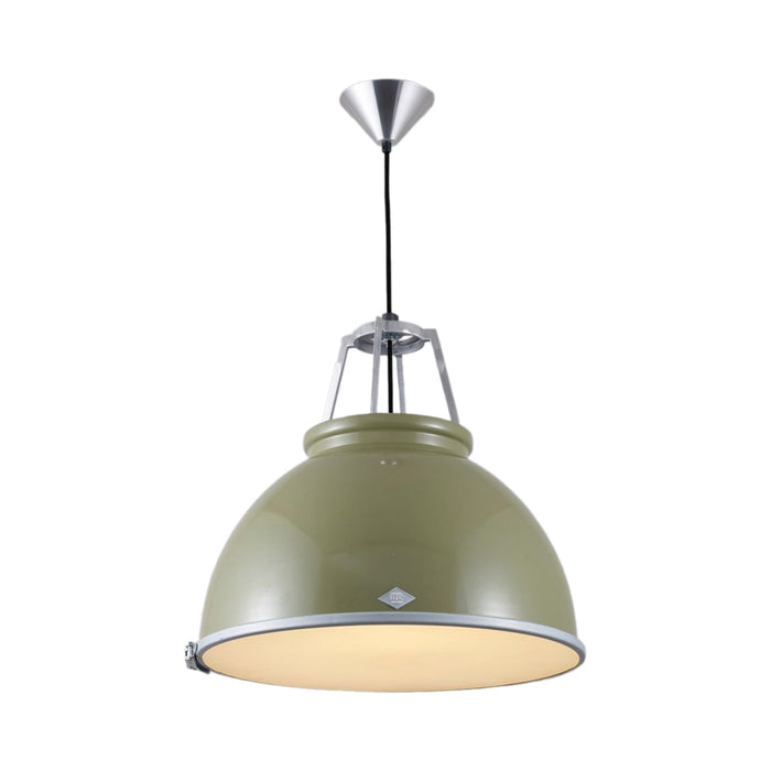 Titan Pendant Light in Natural Aluminium (Medium/No Glass).