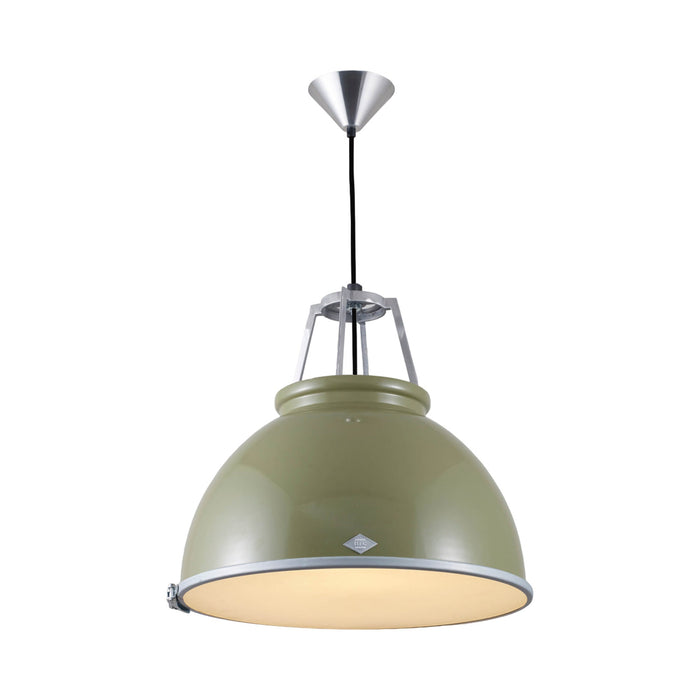 Titan Pendant Light in Olive Green (Medium/Etched Glass).