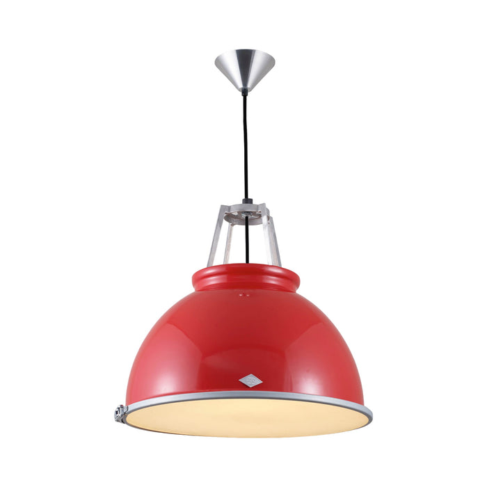 Titan Pendant Light in Red (Medium/Etched Glass).