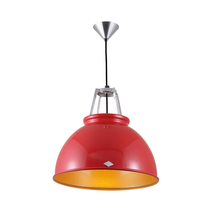 Titan Pendant Light in Red/Gold (Medium/No Glass).