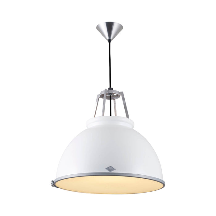 Titan Pendant Light in White (Medium/Etched Glass).