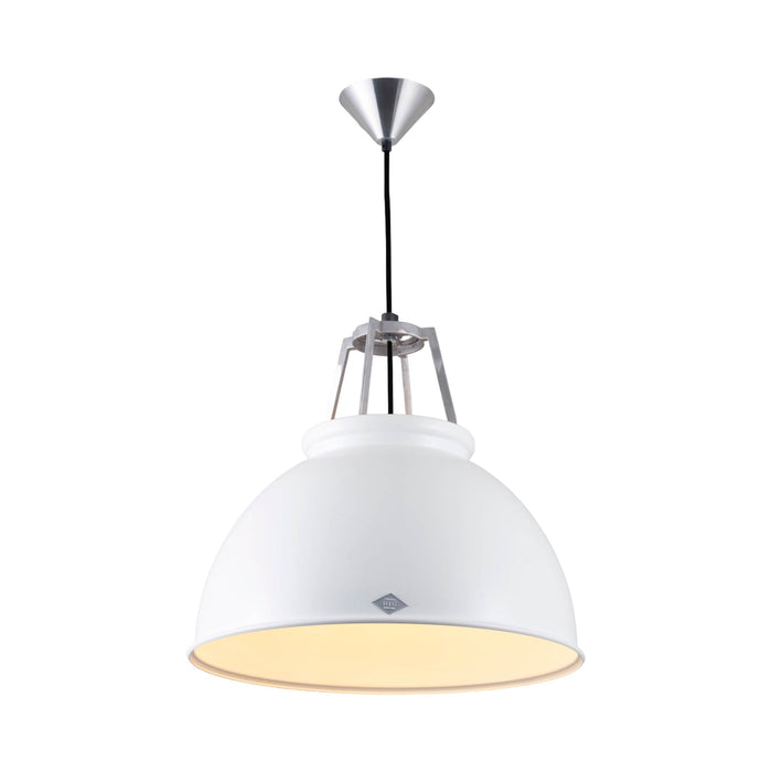 Titan Pendant Light in White (Medium/No Glass).