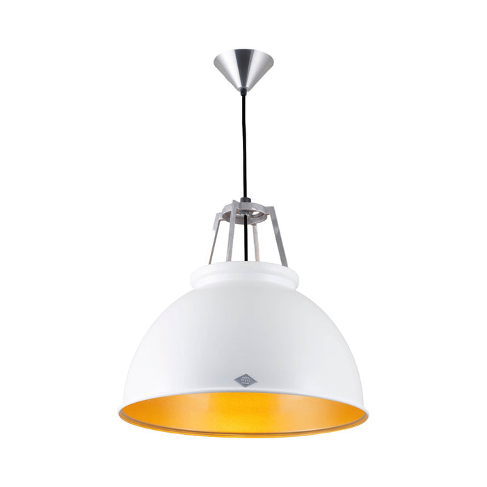 Titan Pendant Light in White/Gold (Medium/No Glass).