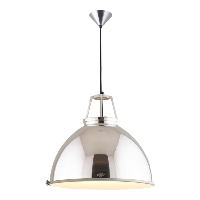 Titan Pendant Light in Natural Aluminium (Large/Etched Glass).