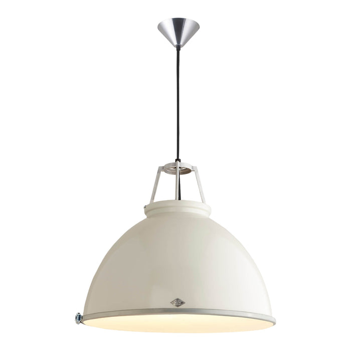 Titan Pendant Light in Putty Grey (Large/Etched Glass).