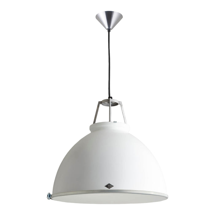 Titan Pendant Light in White (Large/Etched Glass).