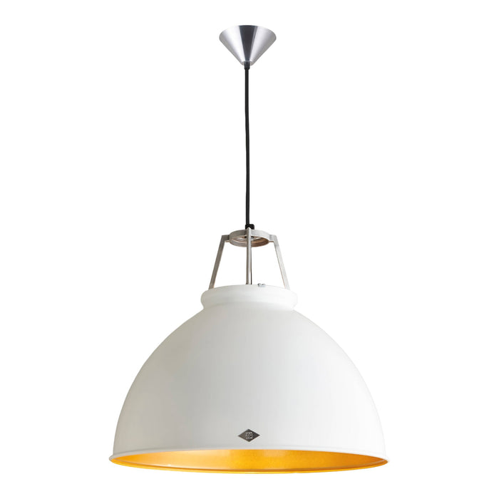 Titan Pendant Light in White/Gold (Large/No Glass).