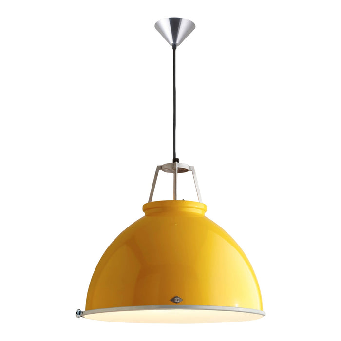 Titan Pendant Light in Yellow (Large/Etched Glass).