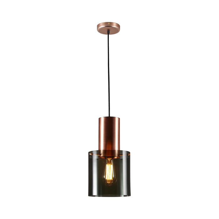 Walter Pendant Light in Anthracite Glass/Copper (Large).