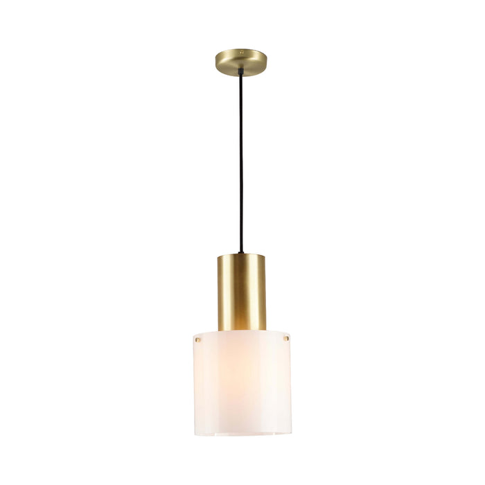 Walter Pendant Light in Opal Glass/Brass (Large).