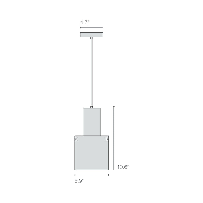 Walter Pendant Light - line drawing.