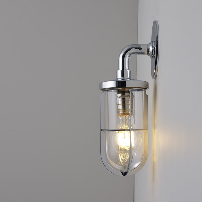 Weatherproof Ship's Well Glass Wall Light in Detail.