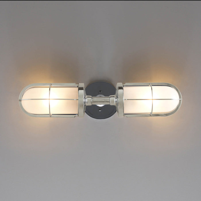 Weatherproof Ship's Well Glass Wall Light in Detail.