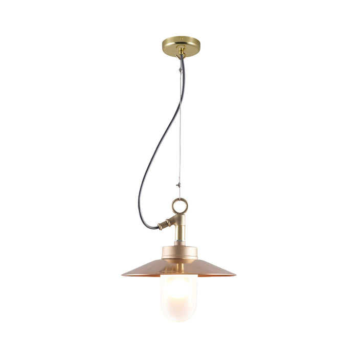 Well Pendant Light in Bronze (Frosted Glass/Reflector).