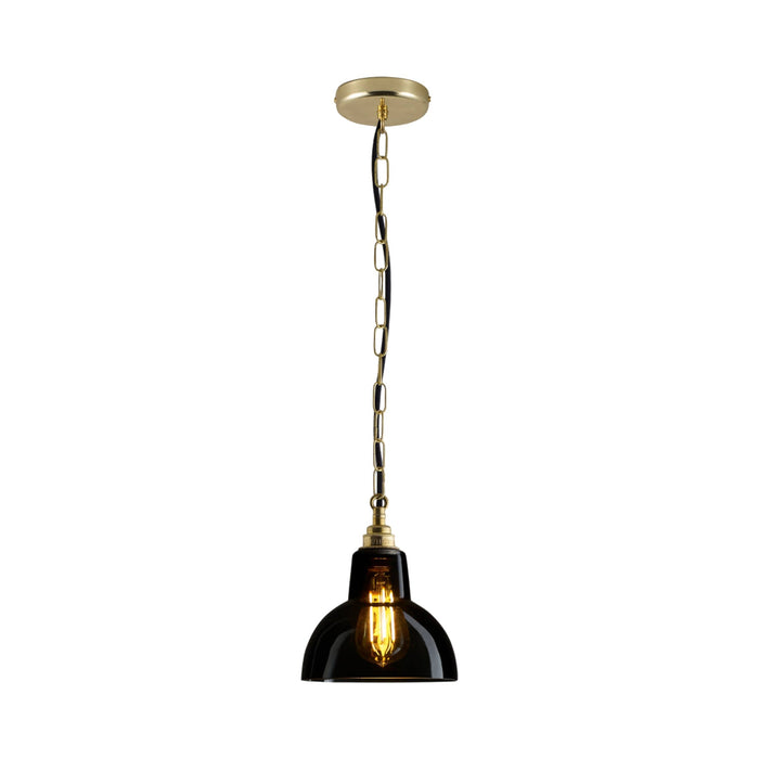 York Pendant Light in Anthracite/Brass (Small).