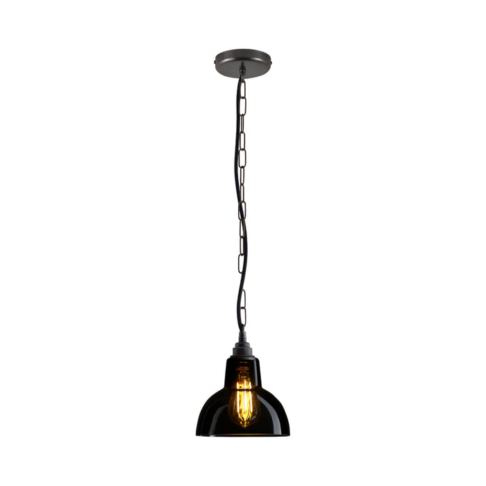 York Pendant Light in Anthracite/Weathered Brass (Small).