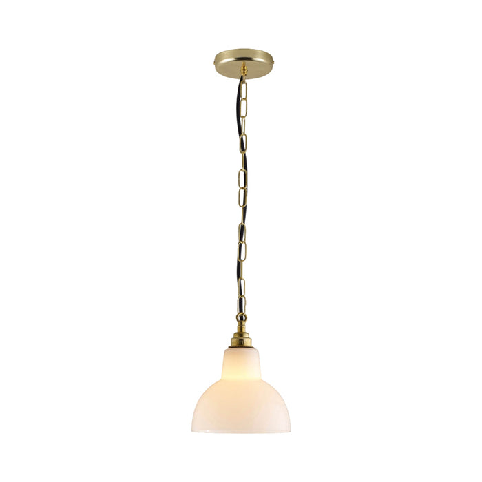 York Pendant Light in Opal/Brass (Small).