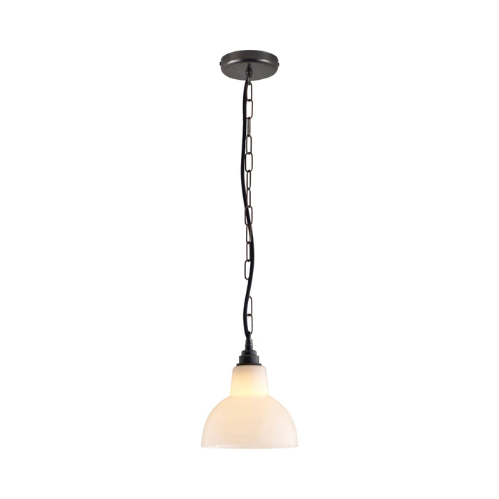 York Pendant Light in Opal/Weathered Brass (Small).