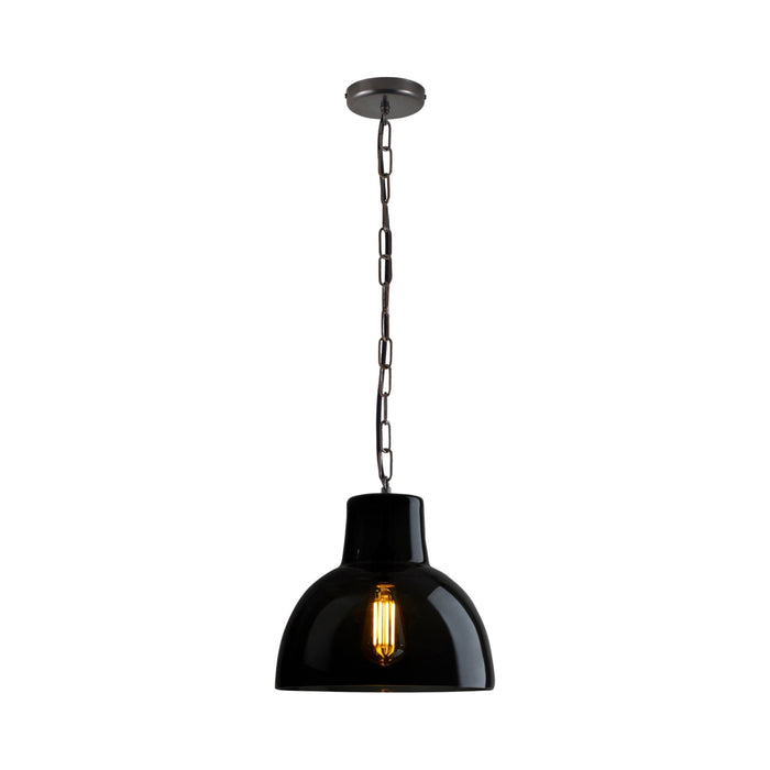 York Pendant Light in Anthracite/Weathered Brass (Large).