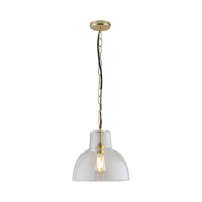 York Pendant Light in Clear/Brass (Large).