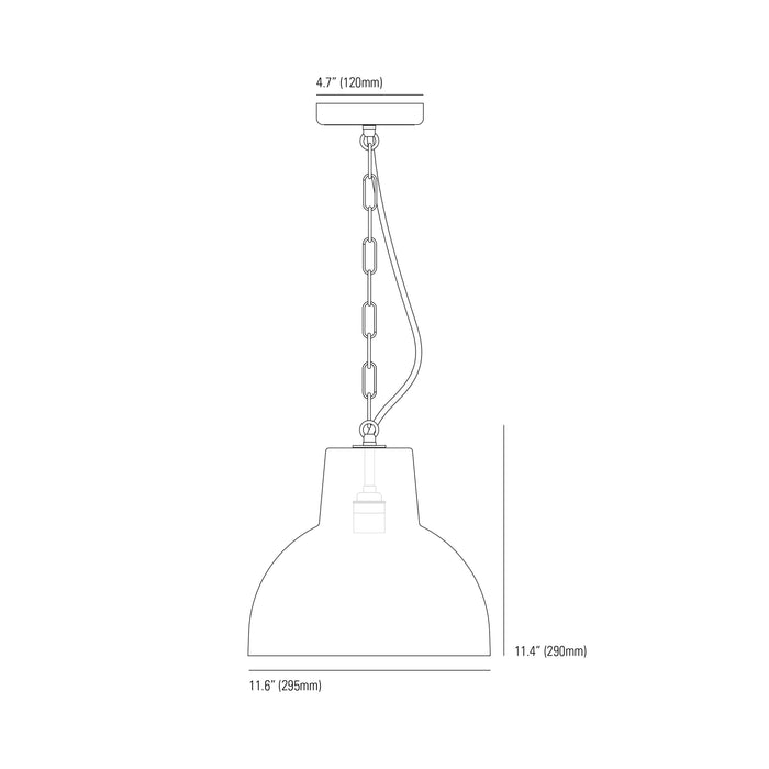 York Pendant Light - line drawing.