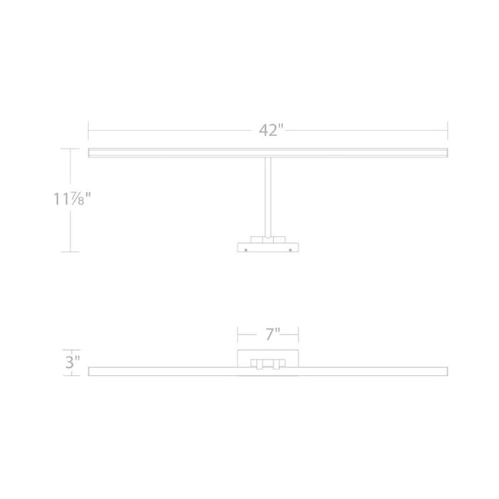 Reed LED Swing Arm Light - line drawing.