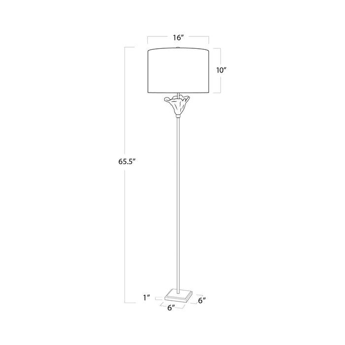 Monet Floor Lamp - line drawing.