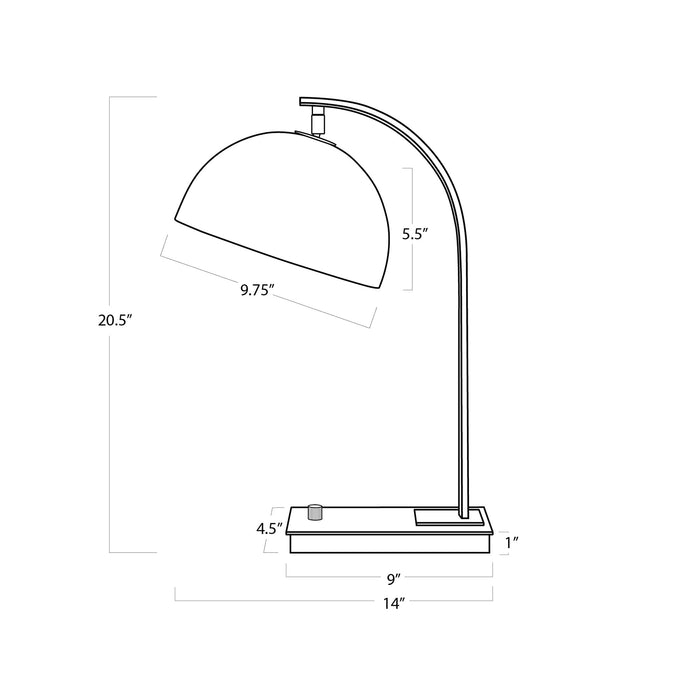 Otto Table Lamp - line drawing.