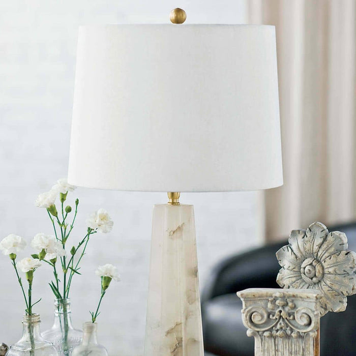 Quatrefoil Table Lamp in living room.
