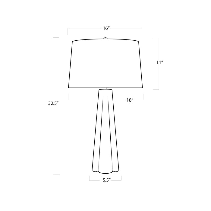 Quatrefoil Table Lamp - line drawing.