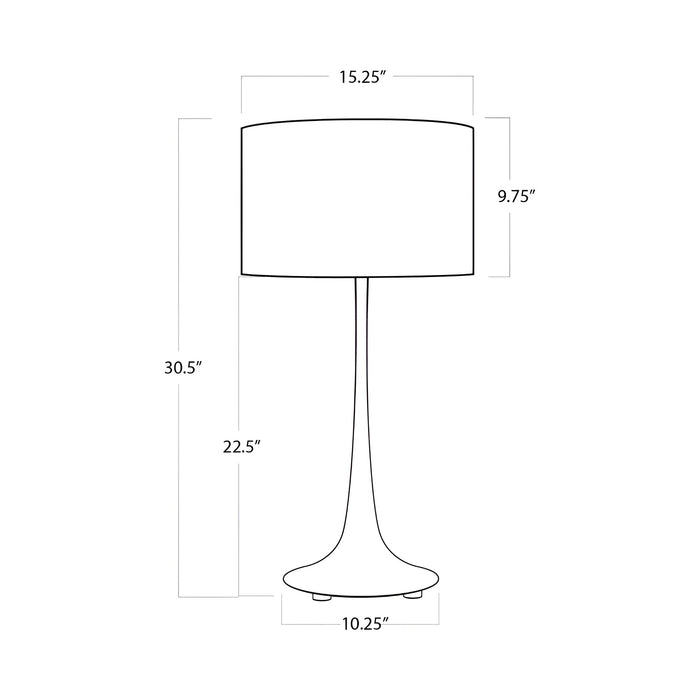 Trilogy Table Lamp - line drawing.