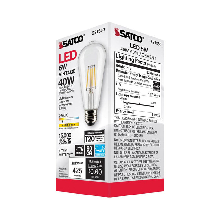 Edison Style Medium Base ST Type LED Bulb in Detail.