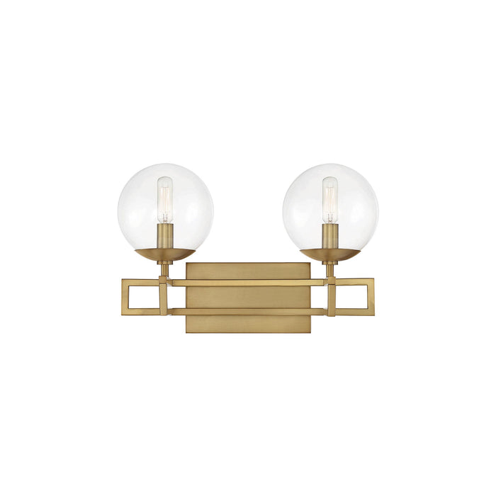 Crosby Vanity Wall Light in Warm Brass (2-Light).