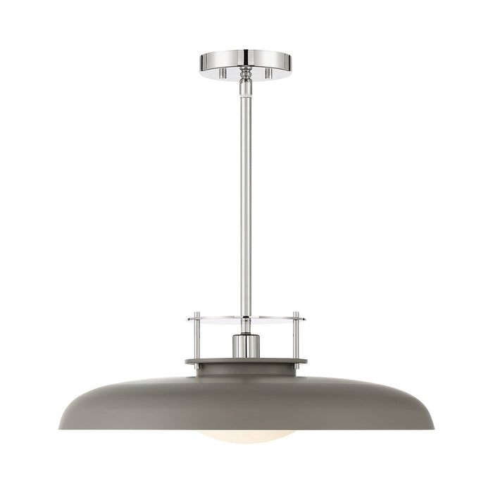 Gavin Pendant Light in Gray with Polished Nickel Accents.