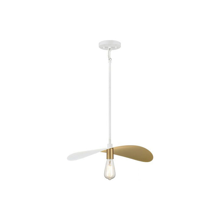 Meridian M7031 Pendant Light in White and Painted Gold.