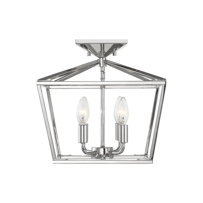 Townsend Semi Flush Mount Ceiling Light in Polished Nickel.