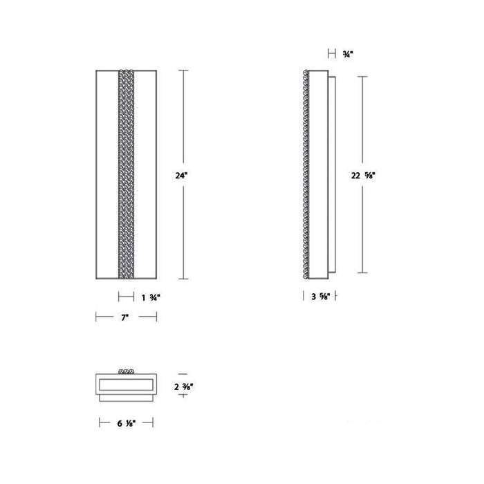 Cascade Outdoor LED Wall Light - line drawing.