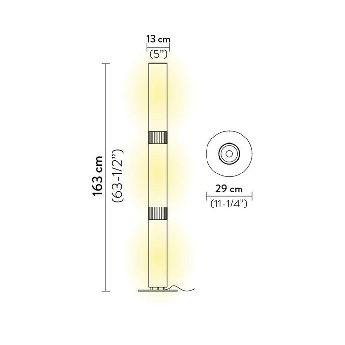 La Lollo Floor Lamp - line drawing.