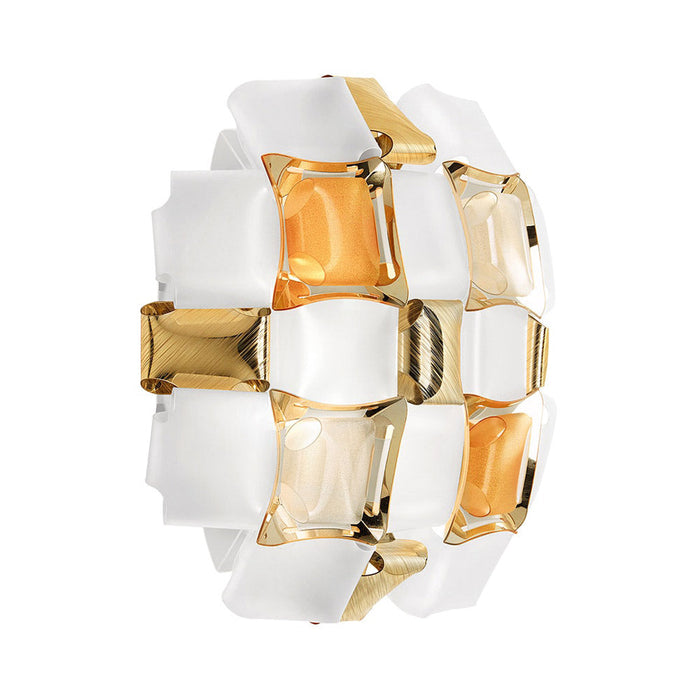 Mida Applique Wall Light in White/Gold.