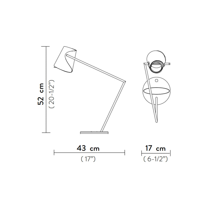 Overlay LED Table Lamp - line drawing.