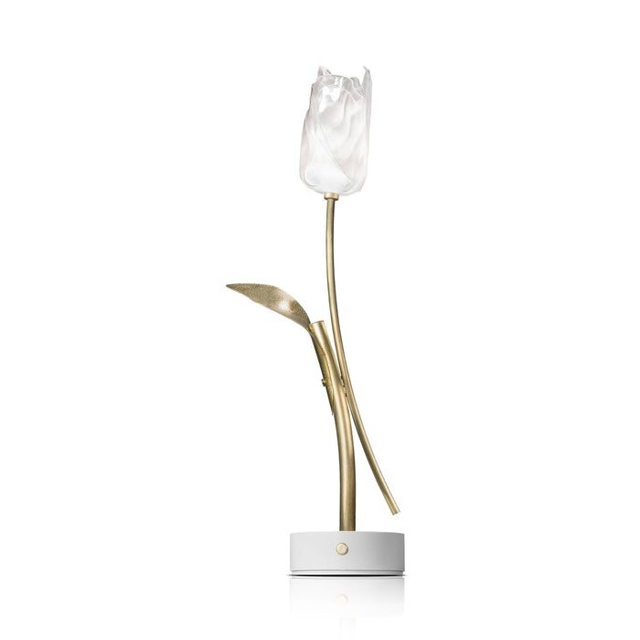 Tulip LED Table Lamp in White.