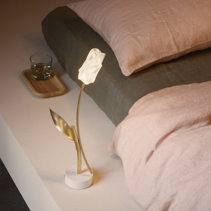 Tulip LED Table Lamp in bedroom.