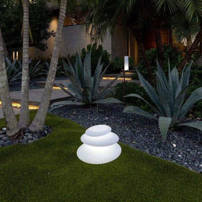 Zen Floating Bluetooth Outdoor LED Lamp in Outside Area.