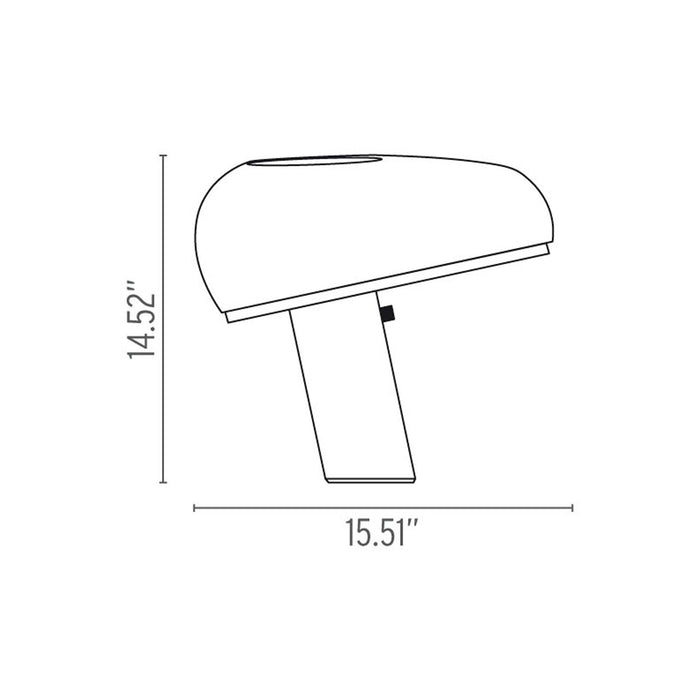 Snoopy Table Lamp - line drawing.