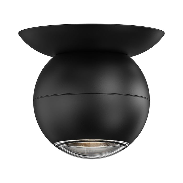Hemisphere LED Flush Mount Ceiling Light in Textured Black.