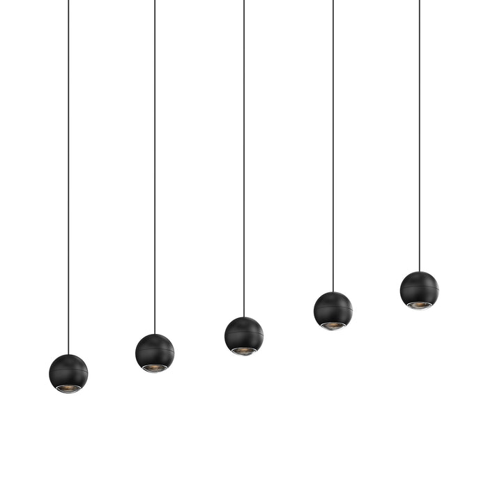 Hemisphere LED Pendant Light in Textured Black (5-Light).